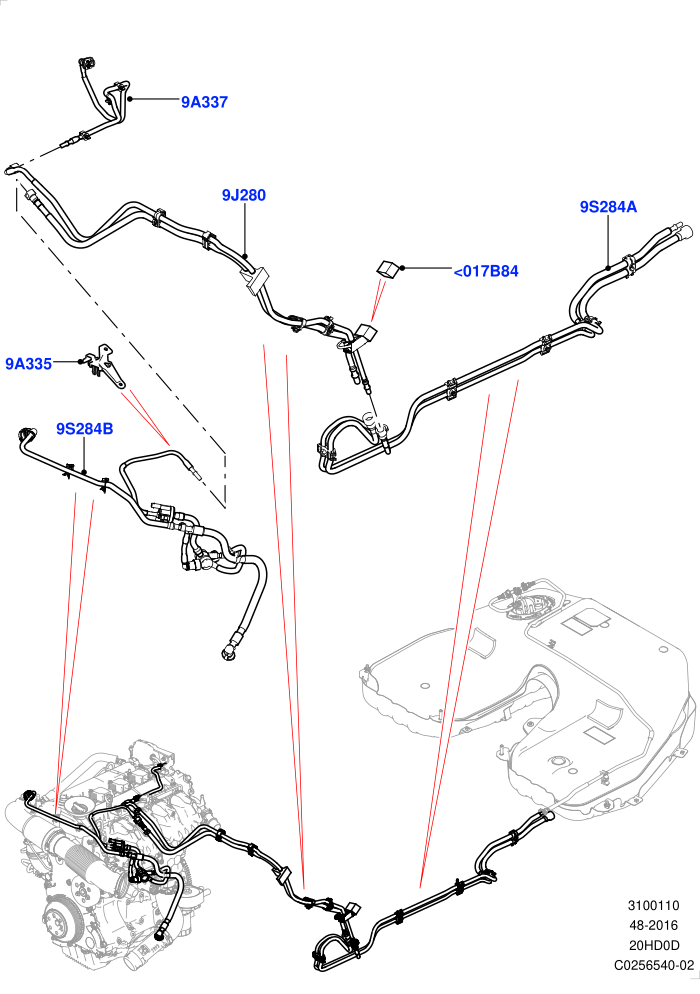 Fuel Lines (2.0L 16V TIVCT T/C 240PS Petrol)(Centre And Front)