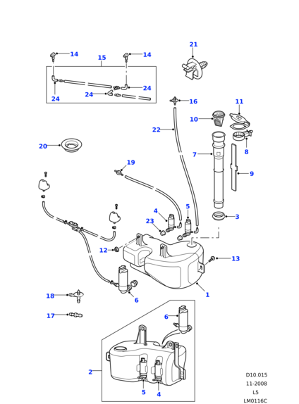DNJ500090 BRITPART Форсунка омыва лобового стекла D2
