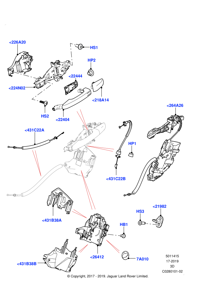 Rear Door Lock Controls (Solihull Plant Build)((V)FROMJA000001)